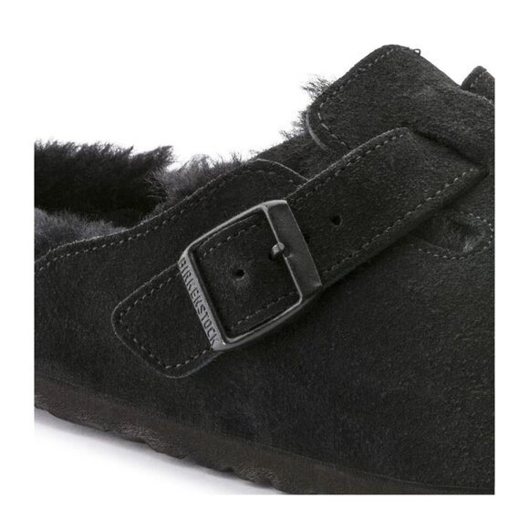 Birkenstock Boston VL Shearling  Suede Leather Black Unisex Clog Sandal main image 5